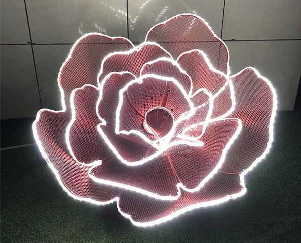 工廠(chǎng)現(xiàn)貨不銹鋼雕塑鏤空玫瑰花雕塑