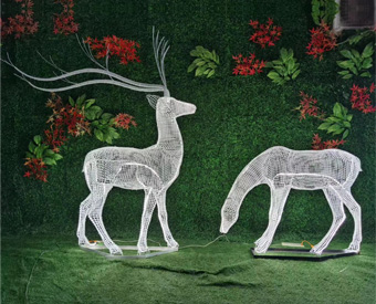 現代創(chuàng)意不銹鋼鹿雕塑 專業(yè)不銹鋼雕塑定制